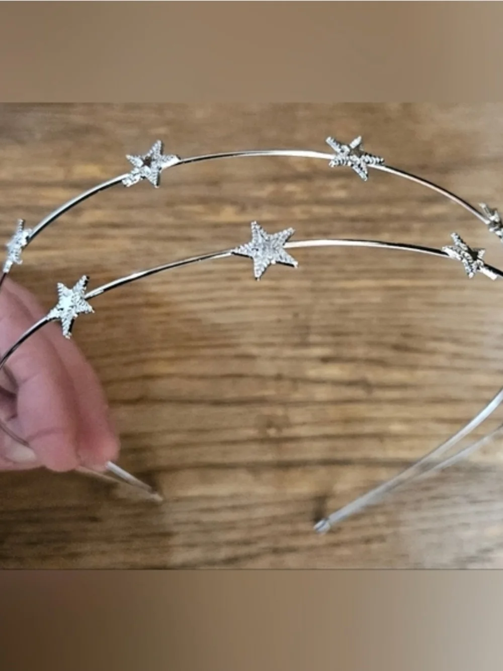 Star Double Row Headband Hairpiece in Silver BNIB